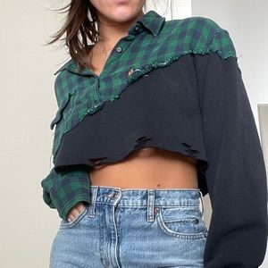 Cropped flannel from reworked vintage store in NY